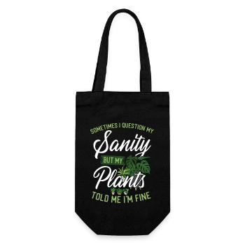Plant Lover Gardening Sometimes I - Geschenkbeutel für Flaschen - Schwarz - Vorne