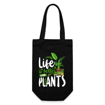 Plant Lover Gardening Life Is - Gift Bag for Bottles - black - Front