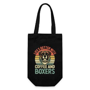 Retro Life's Better With Coffee And Boxers - Gift Bag for Bottles - black - Front