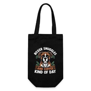 Boxer Câlins Et Café Type De Jour Caféine Chien - Sac à bouteille - noir - Devant