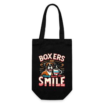 Boxers And Coffee Make Me Smile Caffeine Lover - Gift Bag for Bottles - black - Front