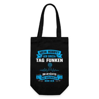 Amateurfunk Geschenke für Funker Funkamateur - Geschenkbeutel für Flaschen - Schwarz - Vorne