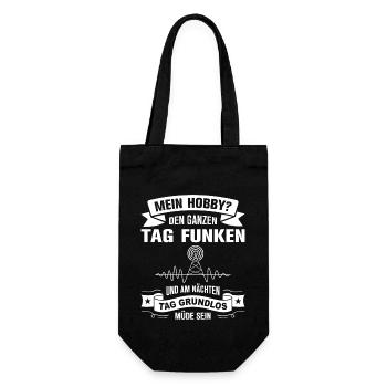 Amateurfunk Geschenke für Funker Funkamateur - Geschenkbeutel für Flaschen - Schwarz - Vorne