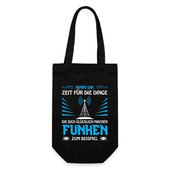 Amateurfunk Geschenke für Funker Funkamateur - Geschenkbeutel für Flaschen - Schwarz - Vorne