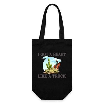 I Got A Heart Like A Truck - Gift Bag for Bottles - black - Front