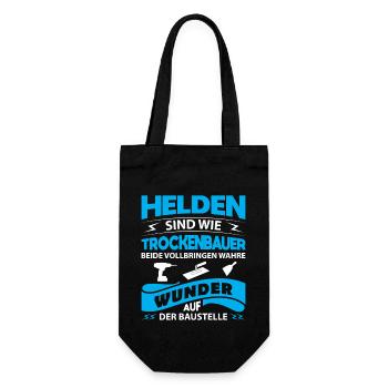 Trockenbau Trockenbauer Trockenbaumonteur Geschenk - Geschenkbeutel für Flaschen - Schwarz - Vorne
