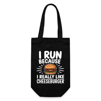 I run because i really like Cheeseburger Jogging - Gift Bag for Bottles - black - Front