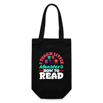 Elementary School Teacher I teach little monsters - Gift Bag for Bottles - black - Front