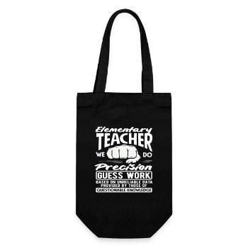 Grundschullehrer Präzision Erraten Arbeit Humor - Geschenkbeutel für Flaschen - Schwarz - Vorne