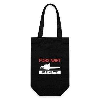 Forester in action Forest worker Forest worker - Gift Bag for Bottles - black - Front