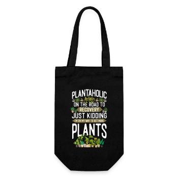 Plant Lover Gardening Plantaholic - Geschenkbeutel für Flaschen - Schwarz - Vorne