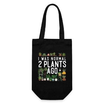 Plant Lover Gardening I Was Normal - Geschenkbeutel für Flaschen - Schwarz - Vorne