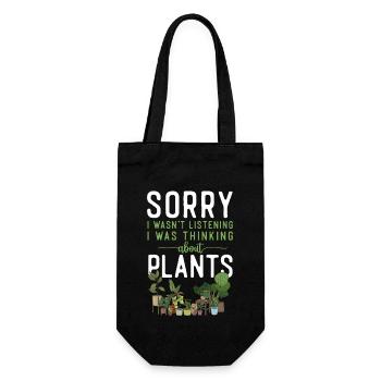 Plant Lover Gardening Sorry I - Geschenkbeutel für Flaschen - Schwarz - Vorne