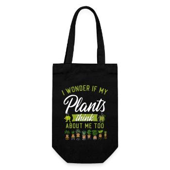 Plant Lover Gardening I Wonder If - Geschenkbeutel für Flaschen - Schwarz - Vorne
