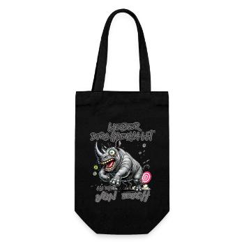 Rhino Better crazy than one of you - Gift Bag for Bottles - black - Front