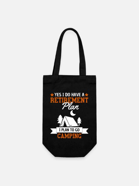 Camping Retirement Plan Pensioners Camping - Gift Bag for Bottles - black