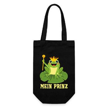 Karneval Kostüm Frosch MEIN PRINZ Lustiges - Geschenkbeutel für Flaschen - Schwarz - Vorne