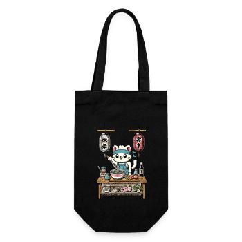 Cats, Ramen, Chef, Ukiyo-E, Kawaii, Retro, Japan - Gift Bag for Bottles - black - Front