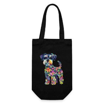 Zwergschnauzer - Geschenkbeutel für Flaschen - Schwarz - Vorne