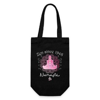 Zen seit 1948 - 77 Jahre innere Harmonie - Geschenkbeutel für Flaschen - Schwarz - Vorne