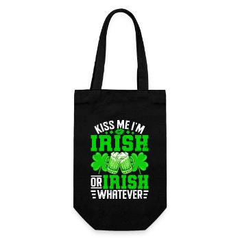 Kiss me I'm Irish or Irish whatever - Gift Bag for Bottles - black - Front