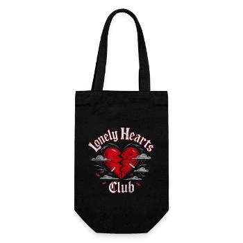Lonely Hearts Club – Broken Heart Design - Gift Bag for Bottles - black - Front