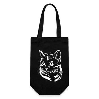 Hypnotic Cat – Funny Cartoon Cat Design - Gift Bag for Bottles - black - Front