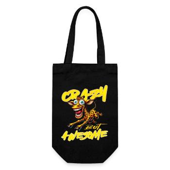 Girafe au style bande dessinée, folle mais géniale - Sac à bouteille - noir - Devant