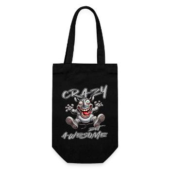Crazy but Awesome Nashorn Comic Stil - Geschenkbeutel für Flaschen - Schwarz - Vorne