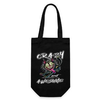 Style de bande dessinée de chat fou mais génial - Sac à bouteille - noir - Devant