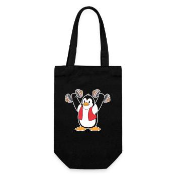 Pingouin avec haltères motif de fitness - Sac à bouteille - noir - Devant