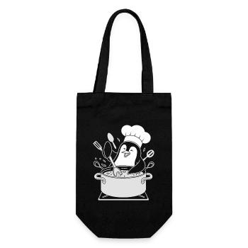 Cooking Penguin Chef Hat Fun - Gift Bag for Bottles - black - Front