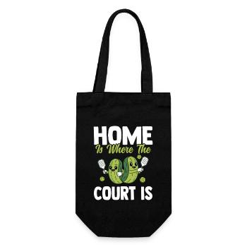 Pickleball Graphic With Cucumbers And Racket - Gift Bag for Bottles - black - Front