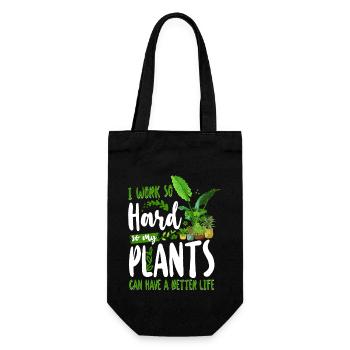 Plant Lover Gardening I Work Hard - Gift Bag for Bottles - black - Front