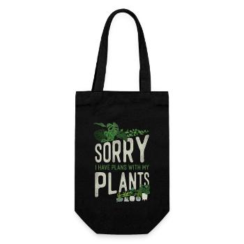Plant Lover Gardening Sorry I Have - Geschenkbeutel für Flaschen - Schwarz - Vorne