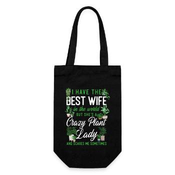 Plant Lover Gardening Wife Husband - Geschenkbeutel für Flaschen - Schwarz - Vorne