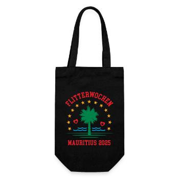 Flitterwochen Mauritius 2025 Hochzeitsreise - Geschenkbeutel für Flaschen - Schwarz - Vorne