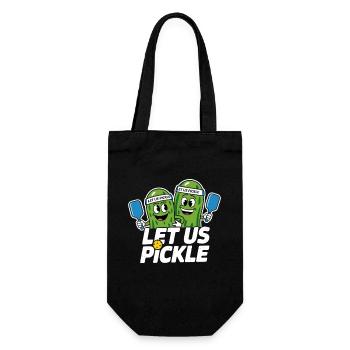 Lustiges Pickleball Gurken Liebhaber Ballsportart - Geschenkbeutel für Flaschen - Schwarz - Vorne