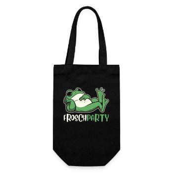 Froschkostüm Karneval Party FROSCHPARTY Lustiges - Geschenkbeutel für Flaschen - Schwarz - Vorne