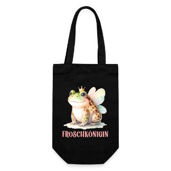 Karneval Party Kostüm FROSCHKÖNIGIN Lustiges - Geschenkbeutel für Flaschen - Schwarz - Vorne