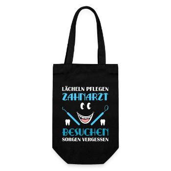 Zahnarzt Zahnhygieniker Zahnarztpraxis stomatologe - Geschenkbeutel für Flaschen - Schwarz - Vorne