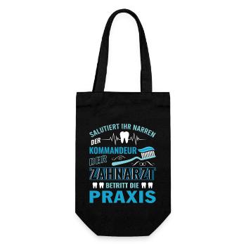 Zahnarzt Zahnhygieniker Zahnarztpraxis stomatologe - Geschenkbeutel für Flaschen - Schwarz - Vorne