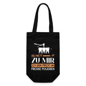 Zahnarzt Zahnhygieniker Zahnarztpraxis stomatologe - Geschenkbeutel für Flaschen - Schwarz - Vorne