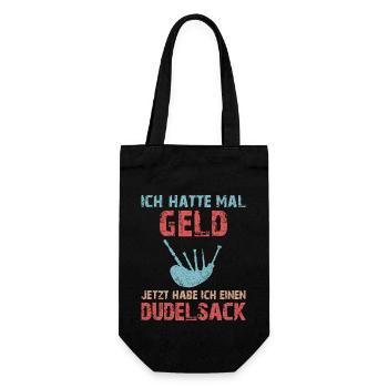 Dudelsackspieler Dudelsack Männer Geschenk - Geschenkbeutel für Flaschen - Schwarz - Vorne