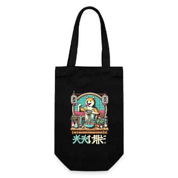 Shiba dog ramen chef in ukiyo-e style with - Gift Bag for Bottles - black - Front