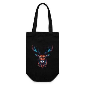 Hirsch Portrait - Geschenkbeutel für Flaschen - Schwarz - Vorne