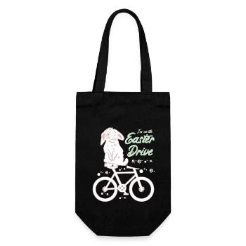 Ostern Hase mit Fahrrad - Geschenkbeutel für Flaschen - Schwarz - Vorne