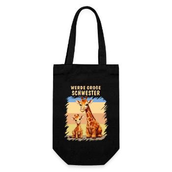 GIRAFFES BECOME A BIG SISTER - Gift Bag for Bottles - black - Front