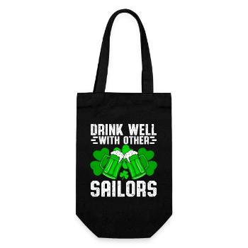 Drink well with other Sailors - Gift Bag for Bottles - black - Front
