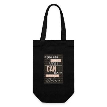 Motivational Quote Inspirational Dream Believe - Gift Bag for Bottles - black - Front